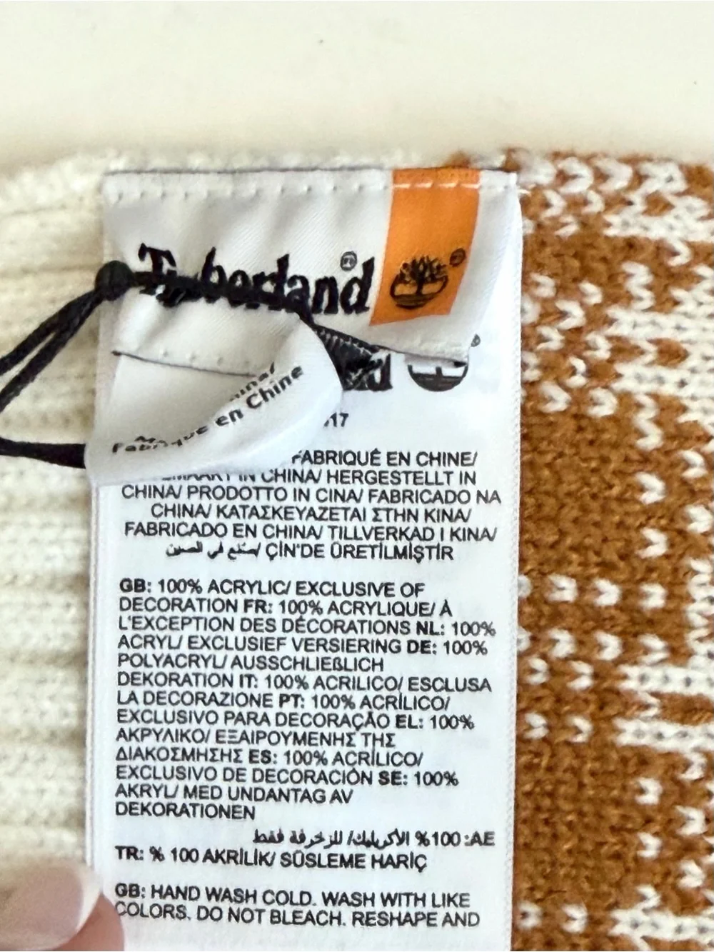 NWT Timberland Cozy Plaid Scarf in Wheat